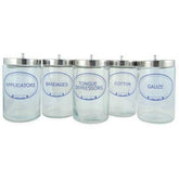 Sundry Jars- Labeled Glass (Set/5)   7  x 4.25 - Precision Lab Works